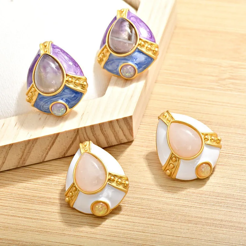 Pre Order:  Retro Rhombus Glass Earrings