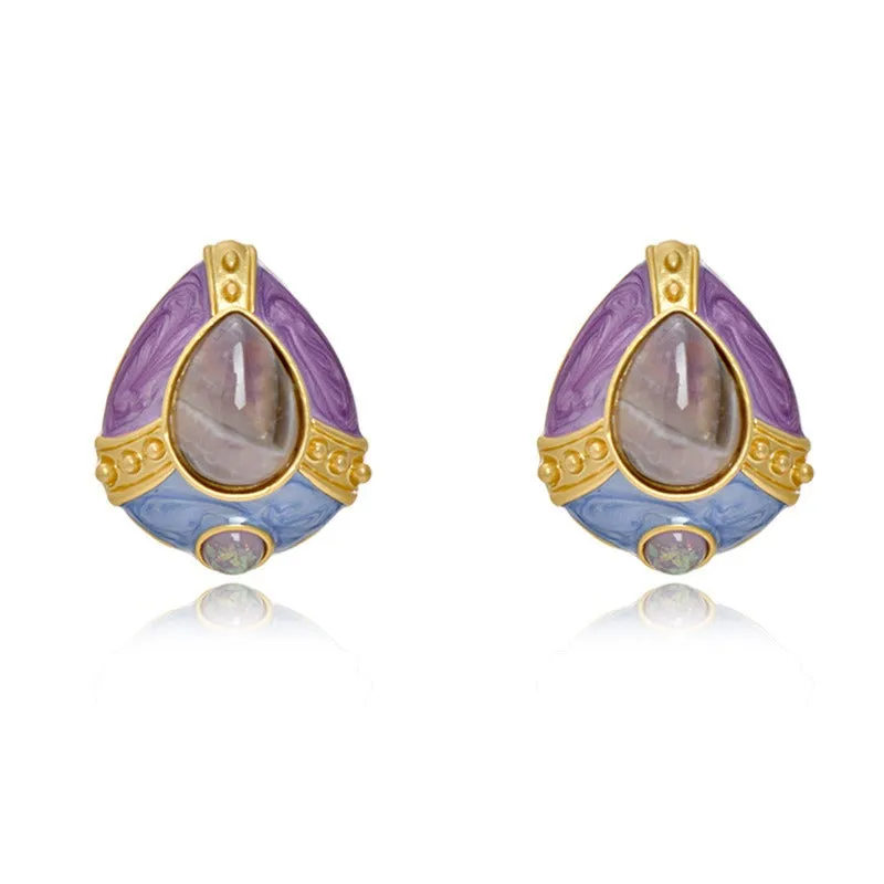 Pre Order:  Retro Rhombus Glass Earrings