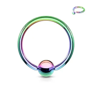 Rainbow Titanium Ion Plated over Steel Ball Closure Ring