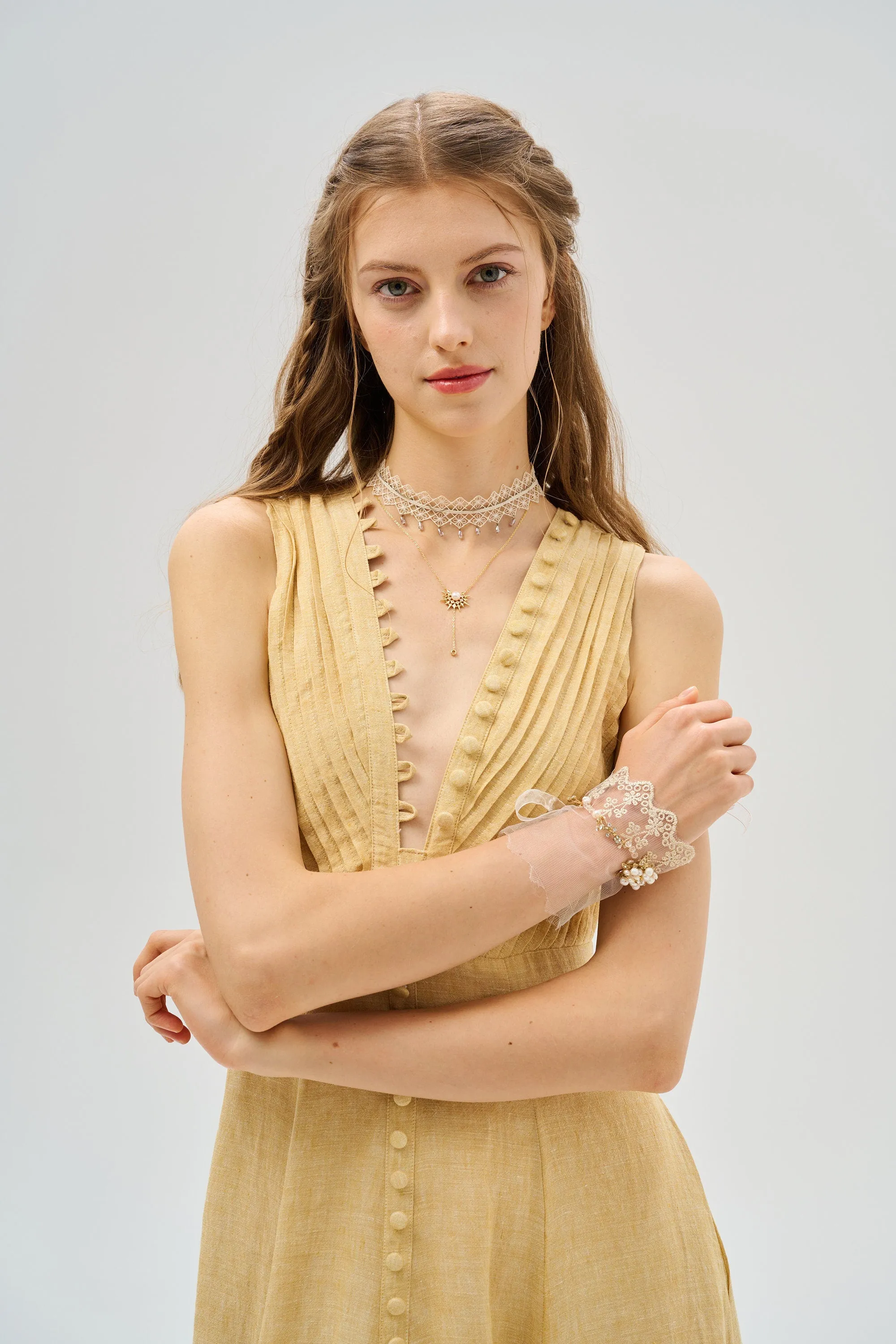 Rebecca 18 | Pleated Maxi Linen Dress