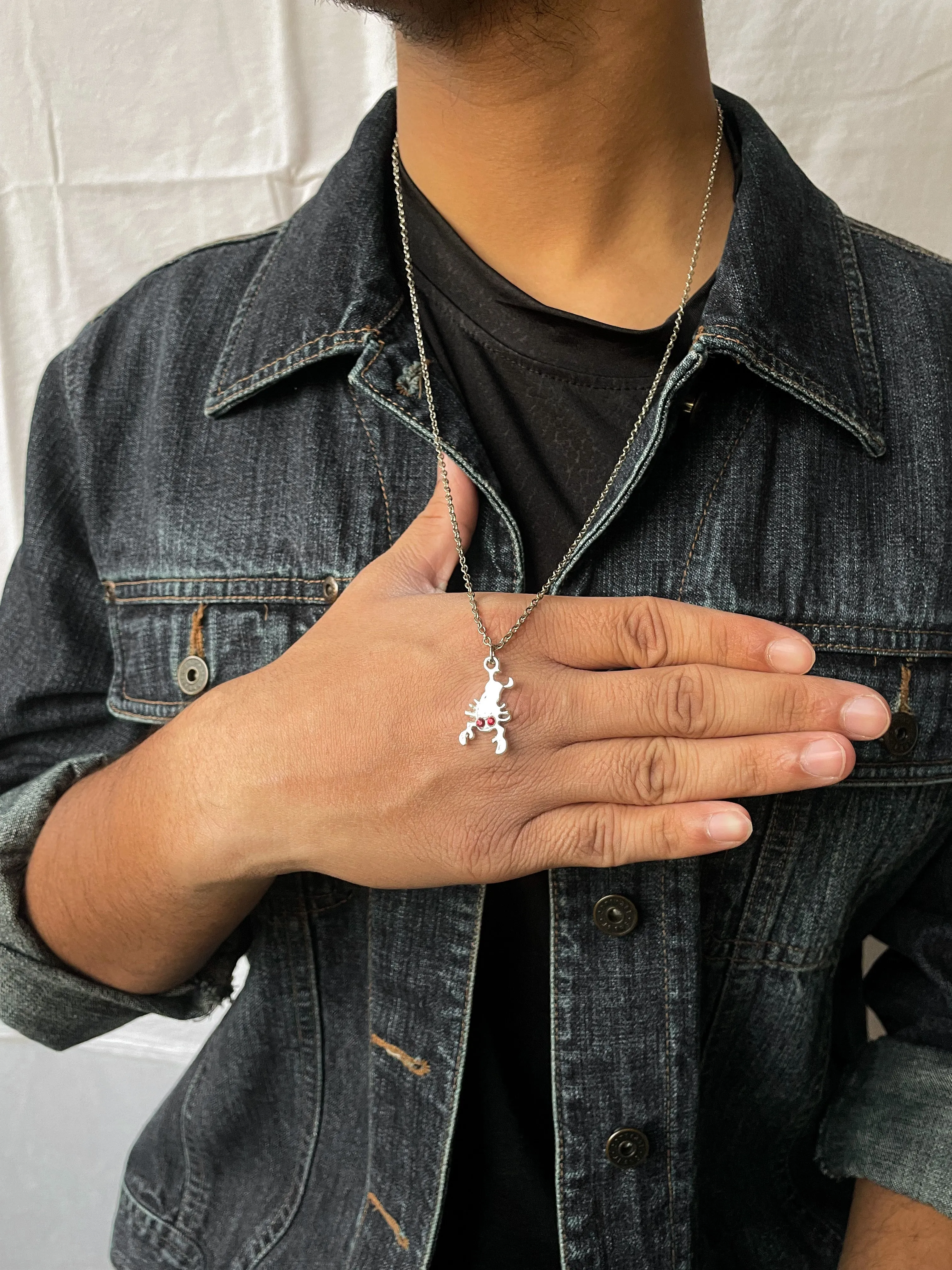 Red Eye Shiny Silver Scorpion Charm | 3 Pcs