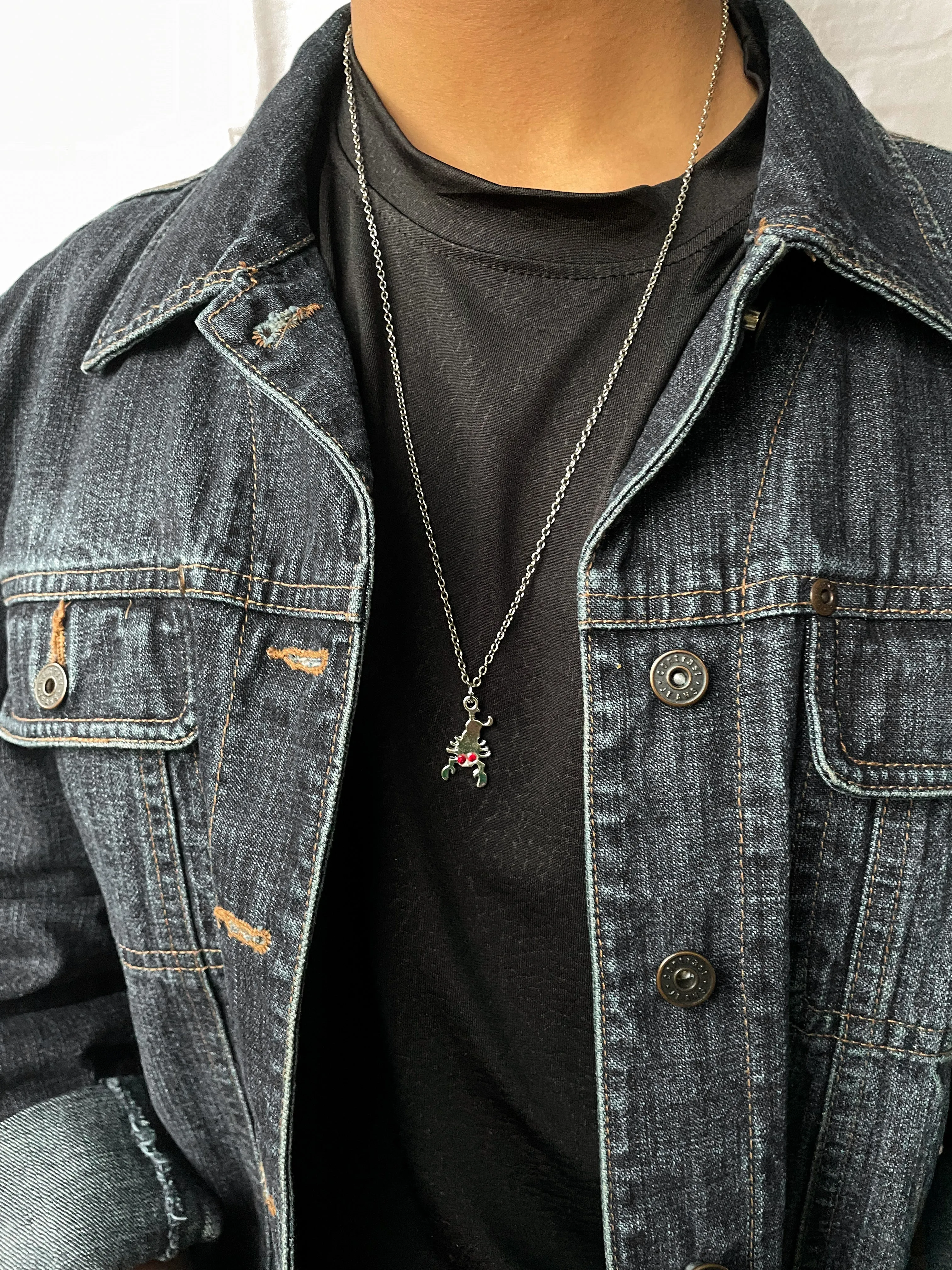 Red Eye Shiny Silver Scorpion Charm | 3 Pcs
