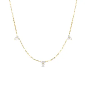 Roberto Coin Diamonds By The Inch 3 Station Flower Necklace