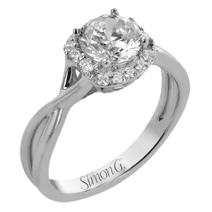 Round-Cut Halo Engagement Ring In 18k Gold With Diamonds LR2625-A WHITE 18K X WHITE