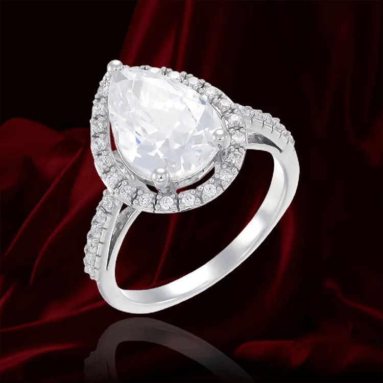 Shimmering Pear Cut Ring