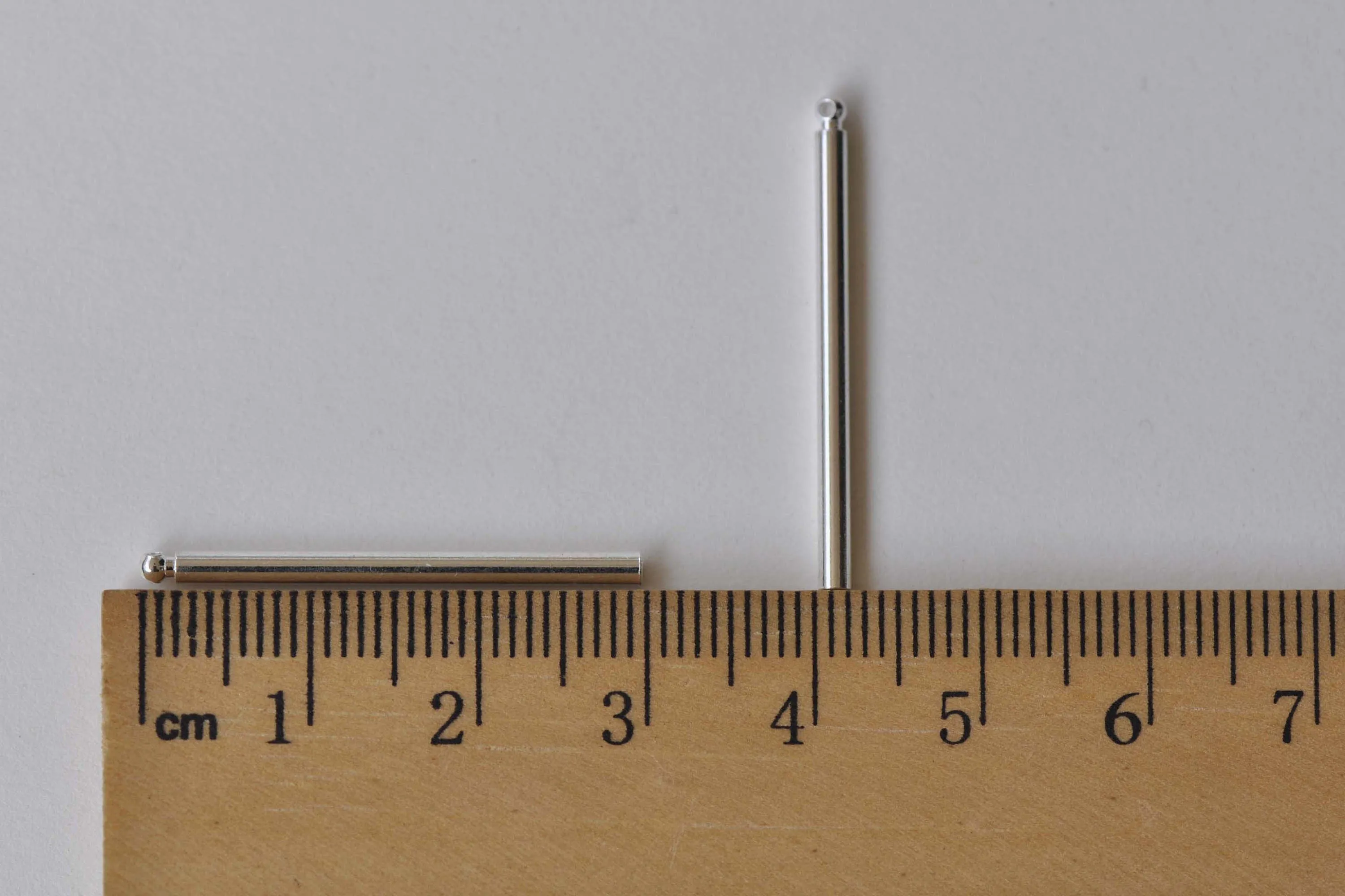 Shiny Silver/Champagne Gold Round Bar Rod Pendants 30mm