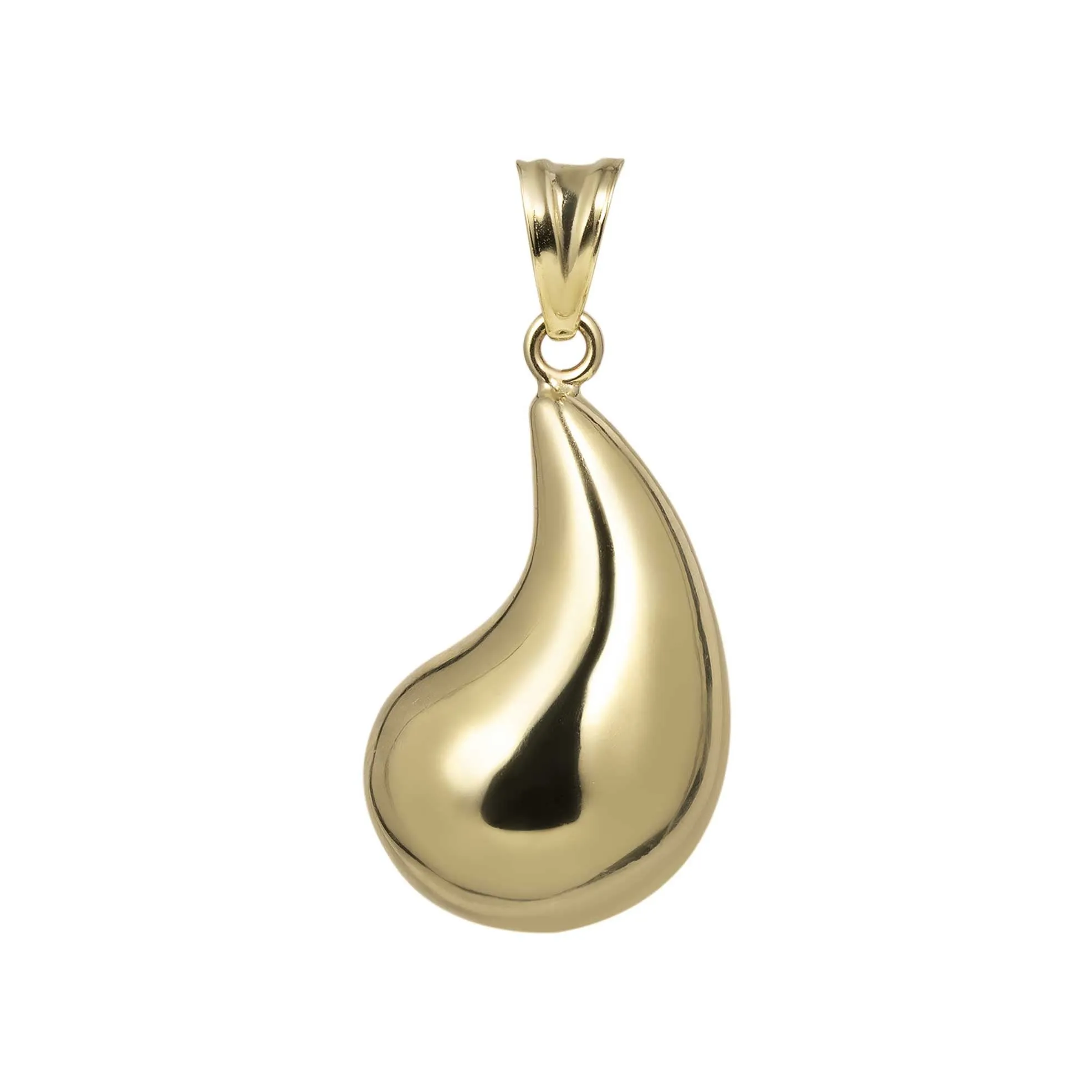 Shiny Teardrop Pendant 10K Yellow Gold