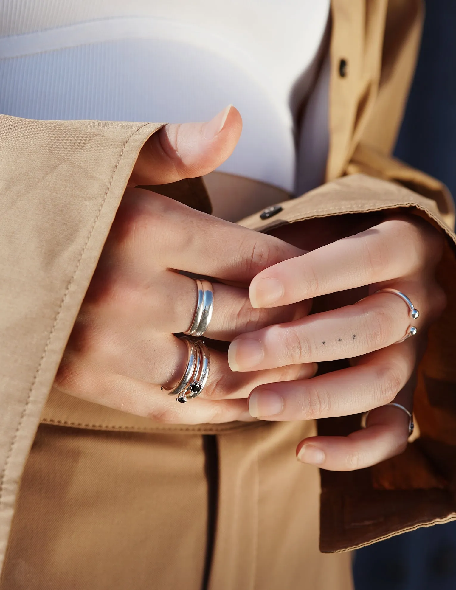 Siamese Onyx ring <br>Silver
