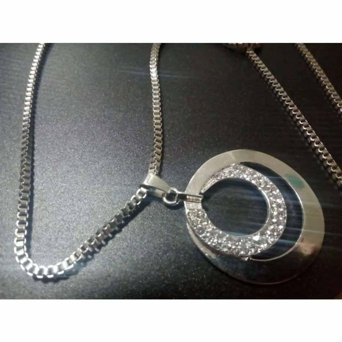 Silver Colour Band Necklace Glass Crystal Costume Jewelry Crystals Jewellery