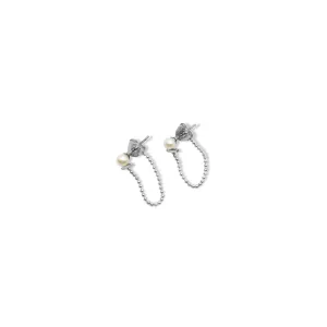 Silver Perle Petite Pearl Chain Studs
