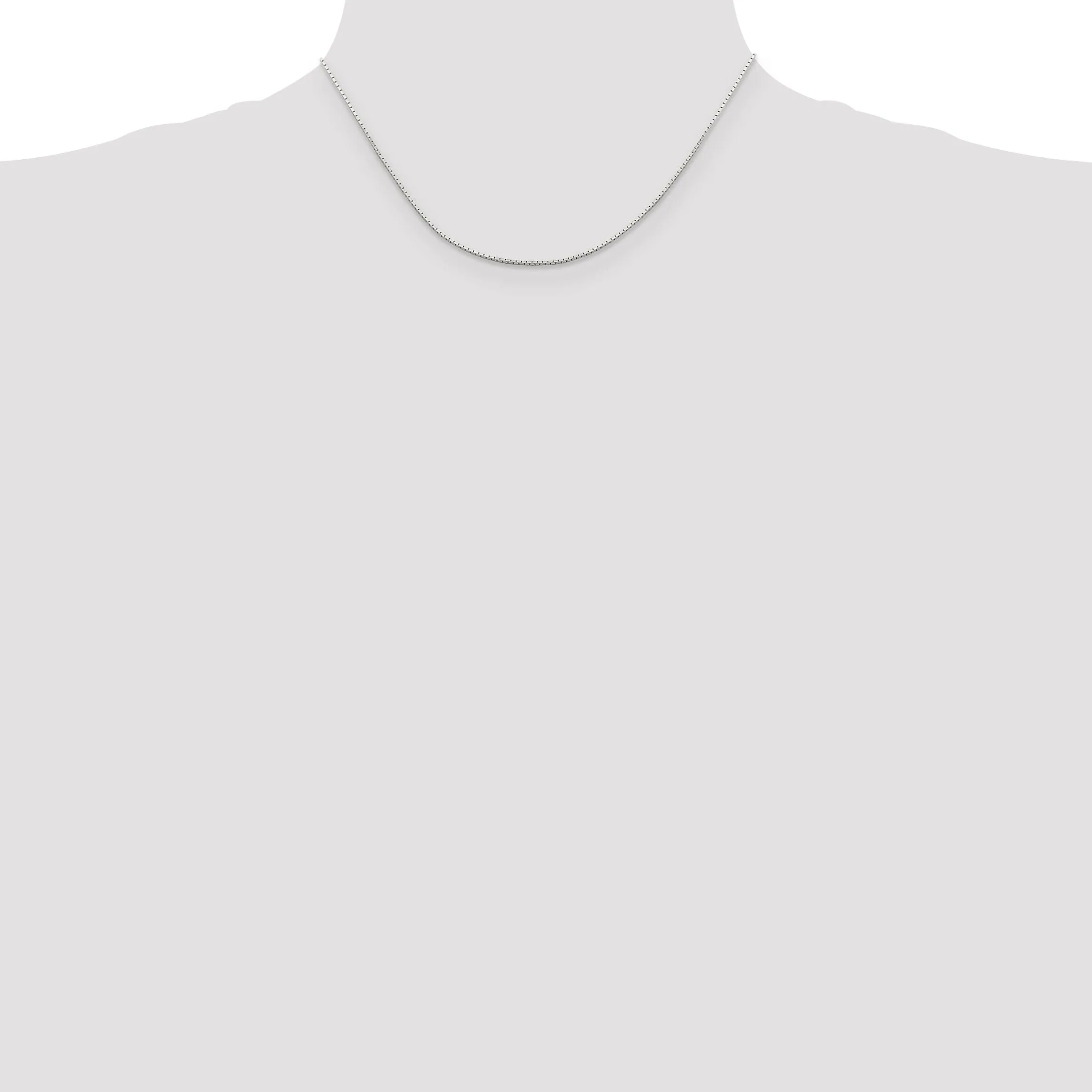 Silver Polished 1.00-mm Mirror Box Chain