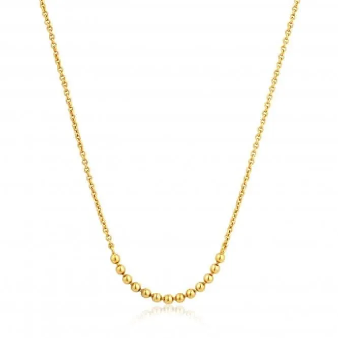 Silver Shiny Gold Plated Modern Multiple Balls Necklace N002-04G