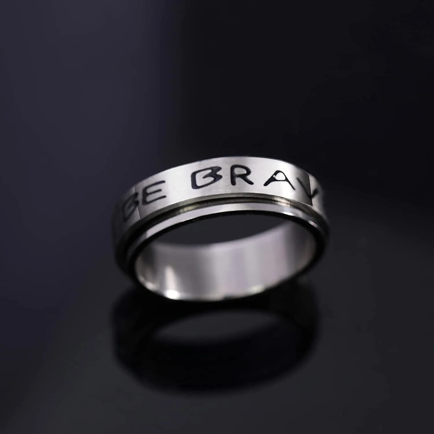 Size 11 Stainless Steel Fidget/Spinner Ring for Anxiety/Anti-Stress