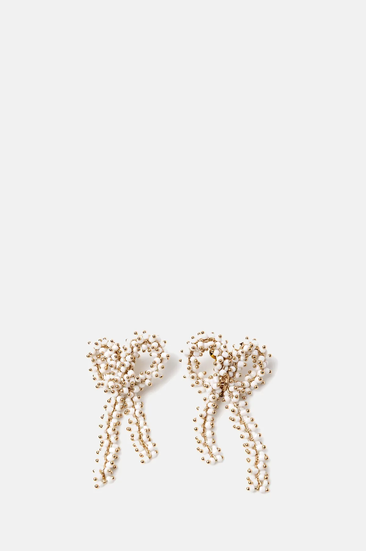Small White Bow Earrings