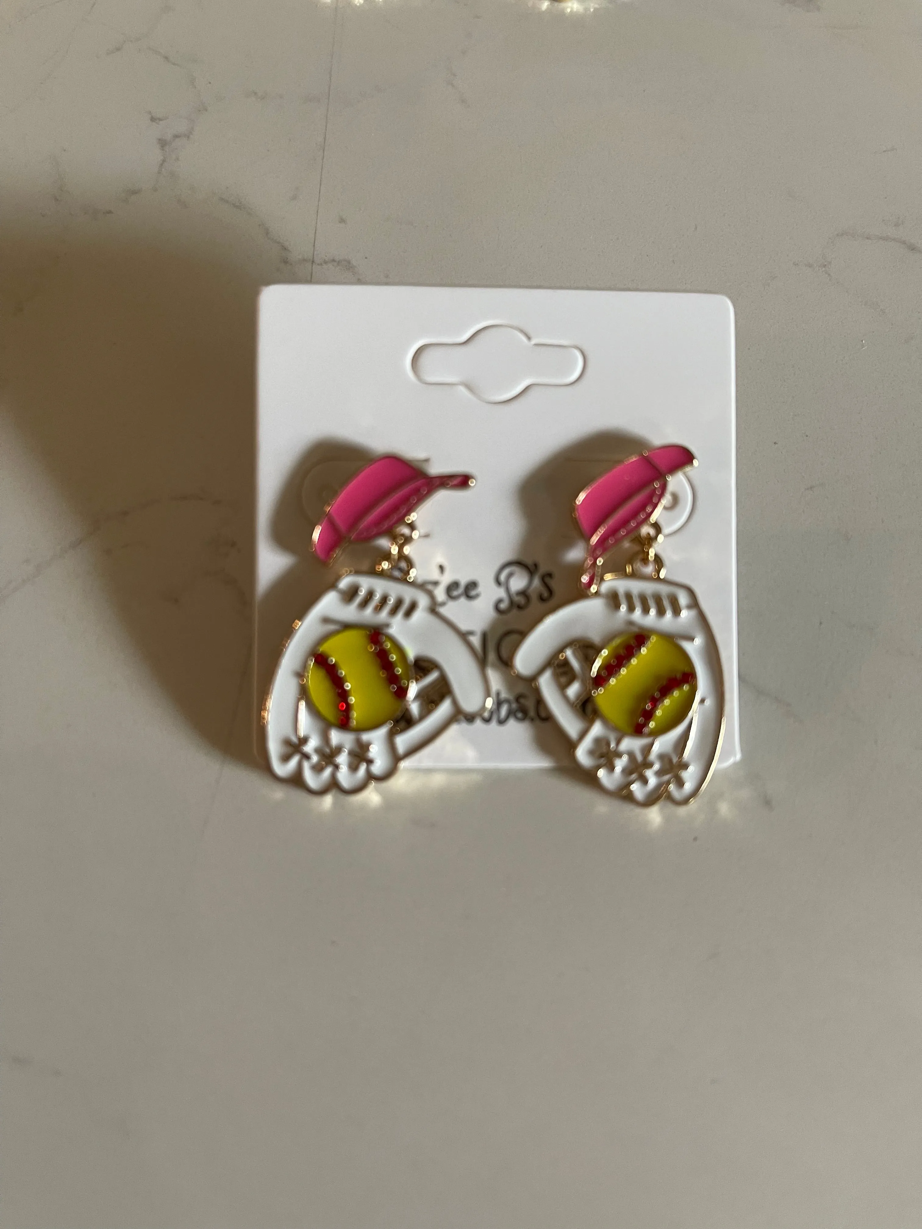 Softball Sun Visor Cap Earrings
