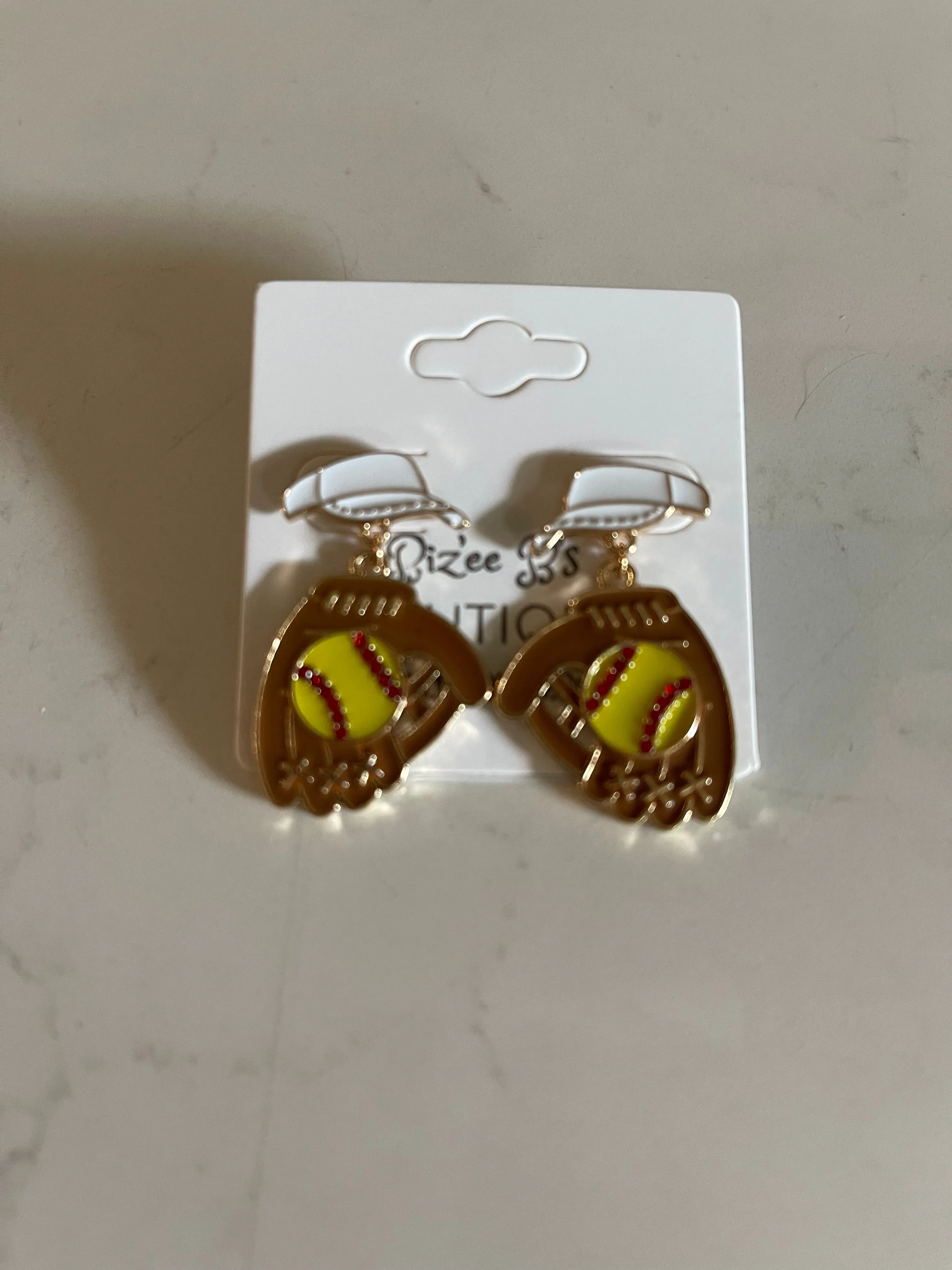 Softball Sun Visor Cap Earrings