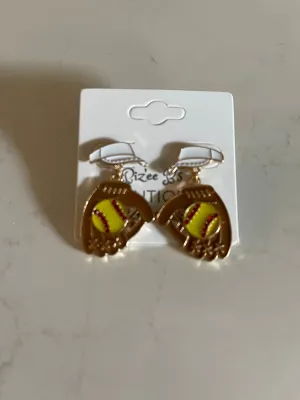 Softball Sun Visor Cap Earrings