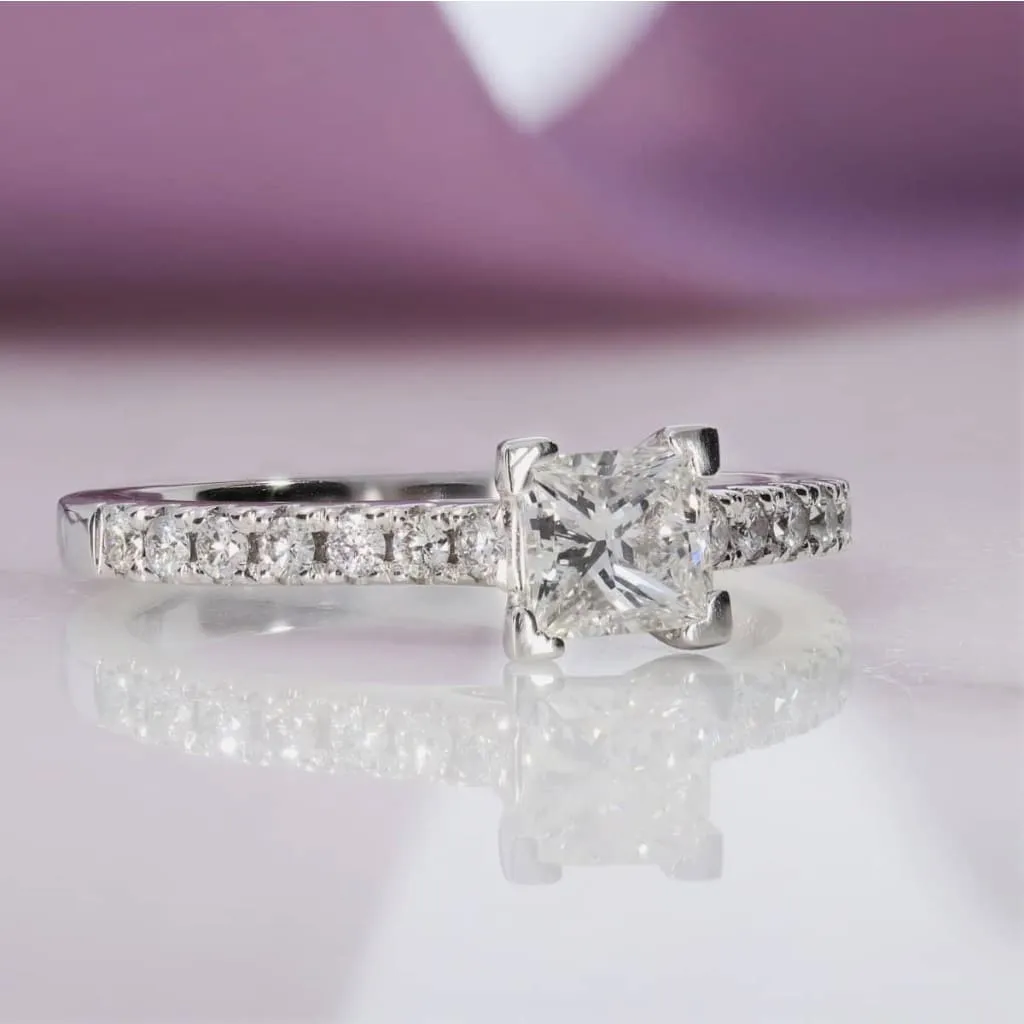 SPENCER | Princess Solitaire Diamond Set in Platinum 0.72ct