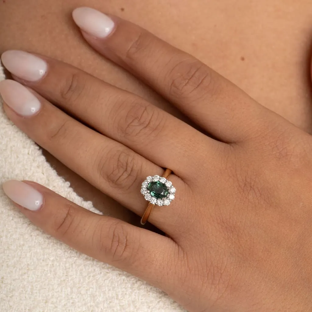 SPRING | Diamond & Green Sapphire Ring Set in 18ct Gold