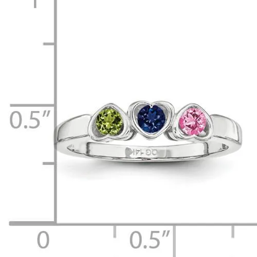 SS Synthetic 3 Stone Mother's Ring
