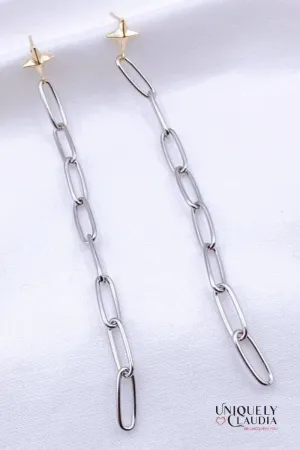 Star Drop Chainlink Earrings