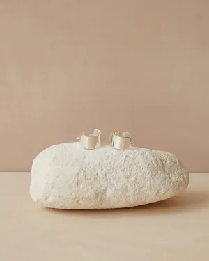 Sterling Silver Modern Flat Hoop Earrings