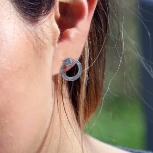 Sterling Silver Modern Round Post Earrings for Women