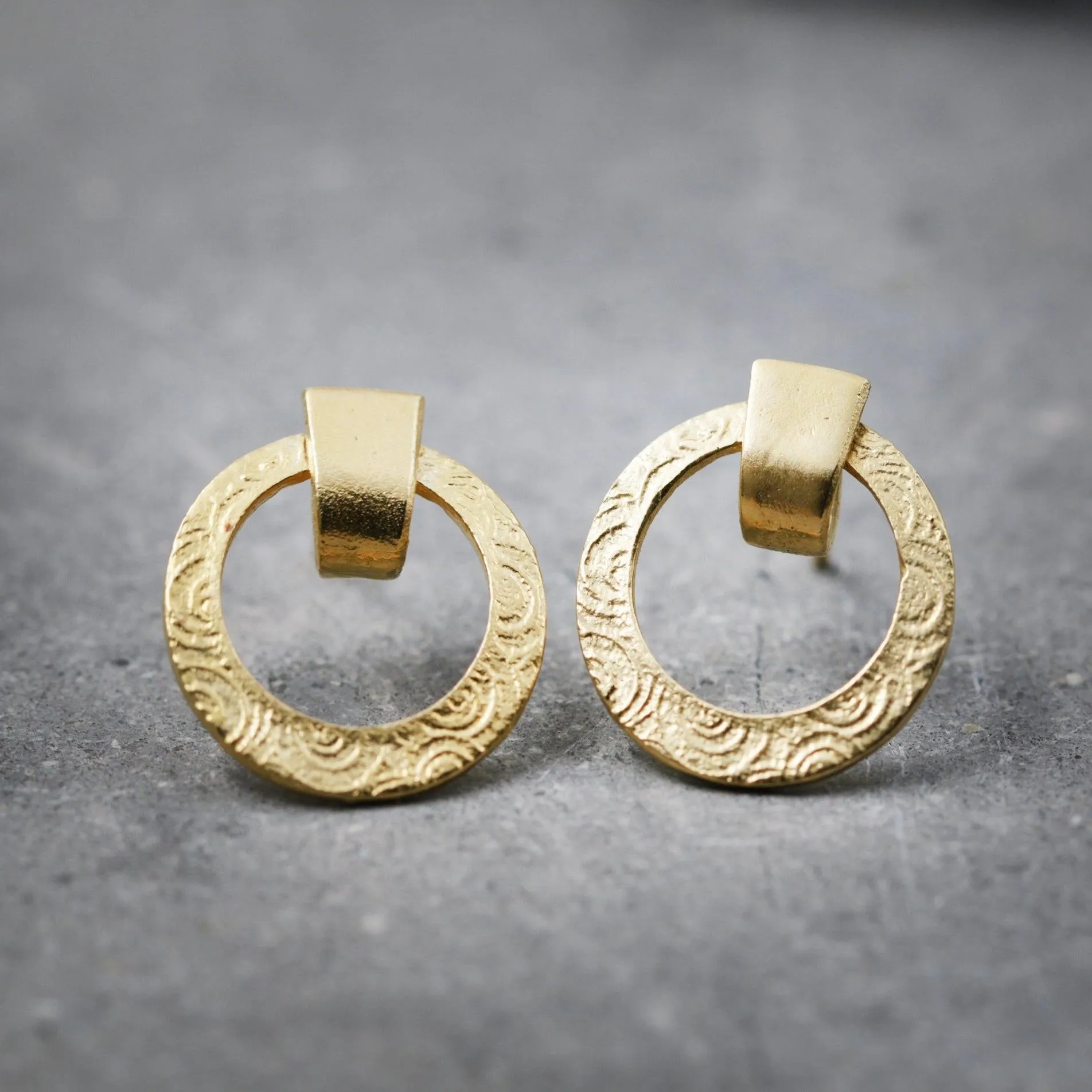 Sterling Silver Modern Round Post Earrings for Women
