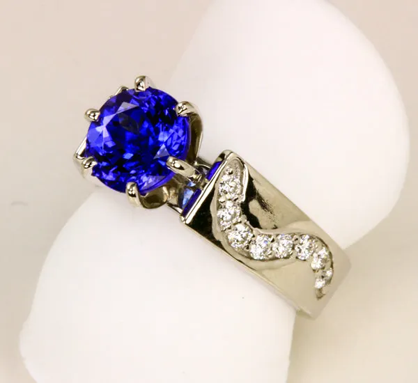 Tanzanite Ring Designed By Christopher Michael 2.41 Carat VBV Color