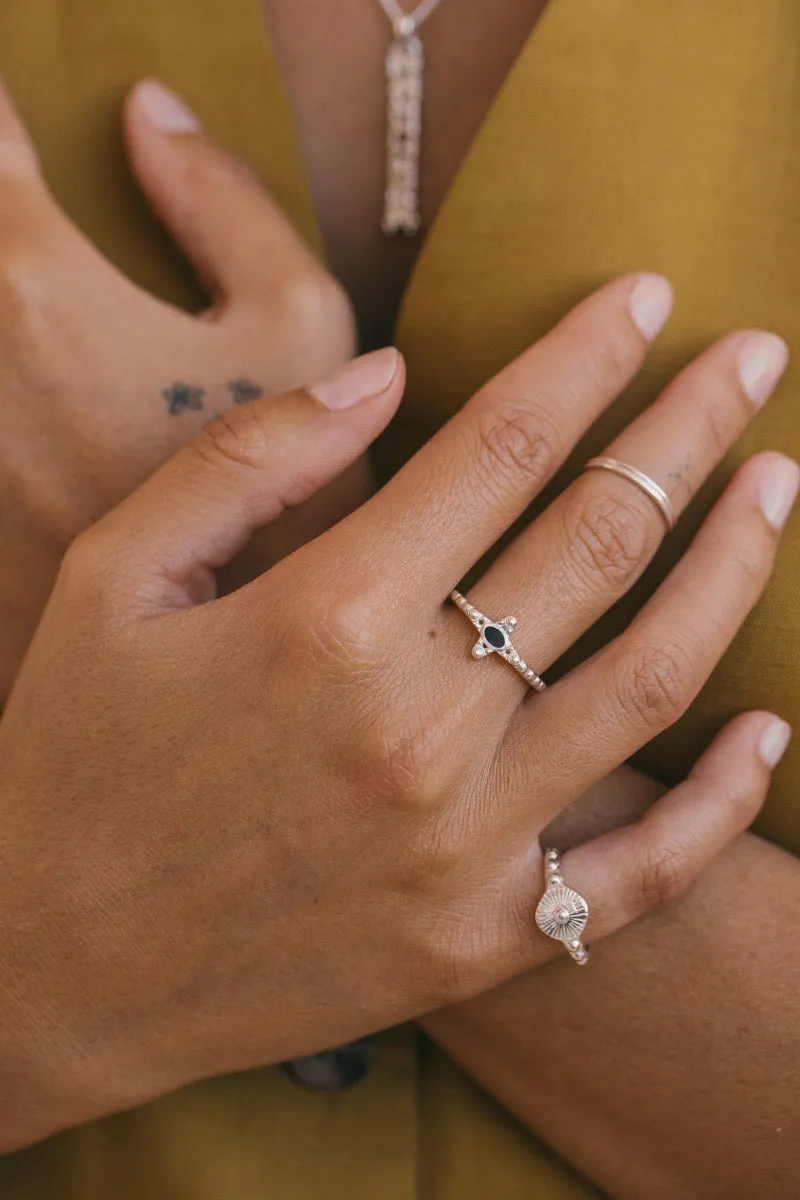 Timeless black ring silver