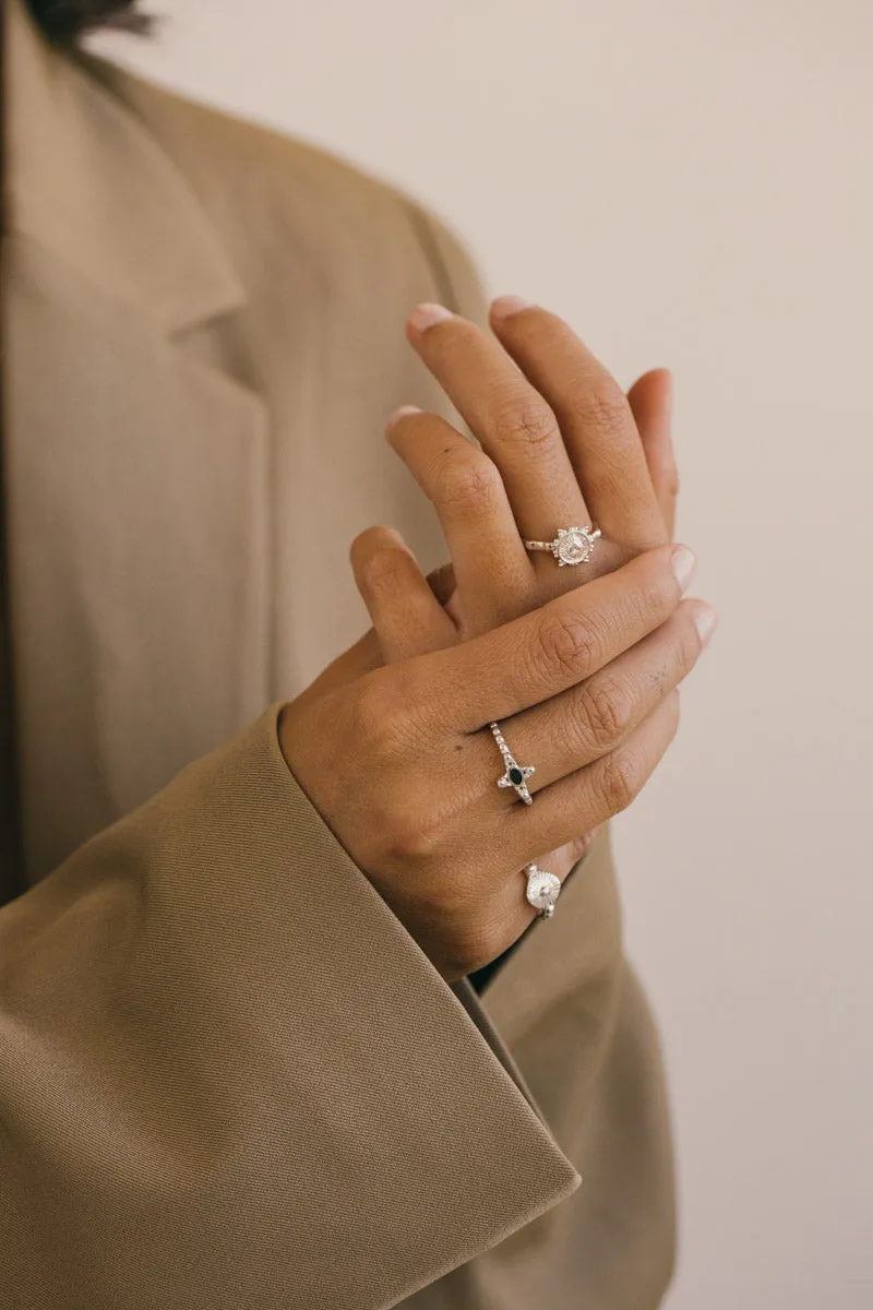 Timeless black ring silver