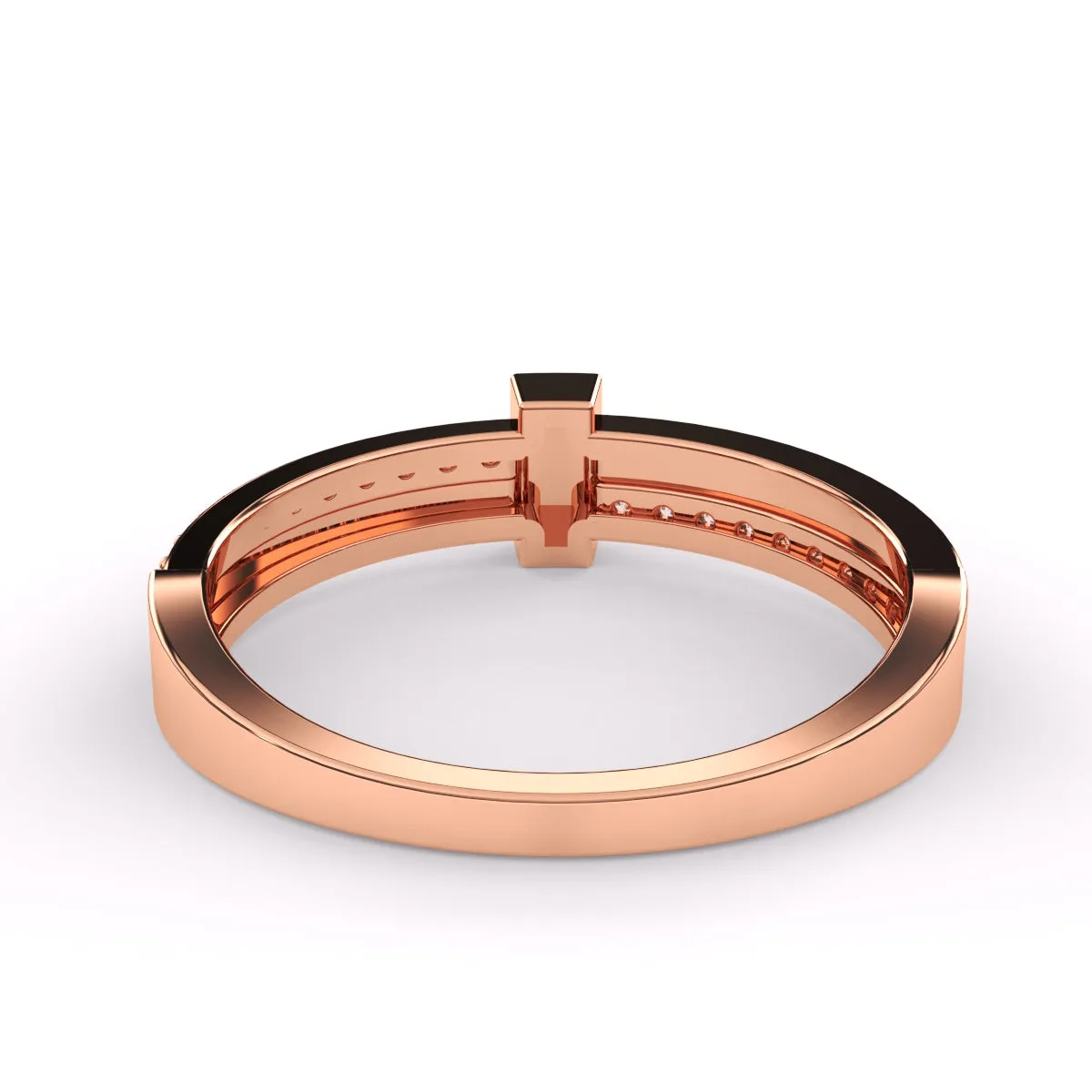 Timeless Round Lab Grown Bar Style Wedding Band