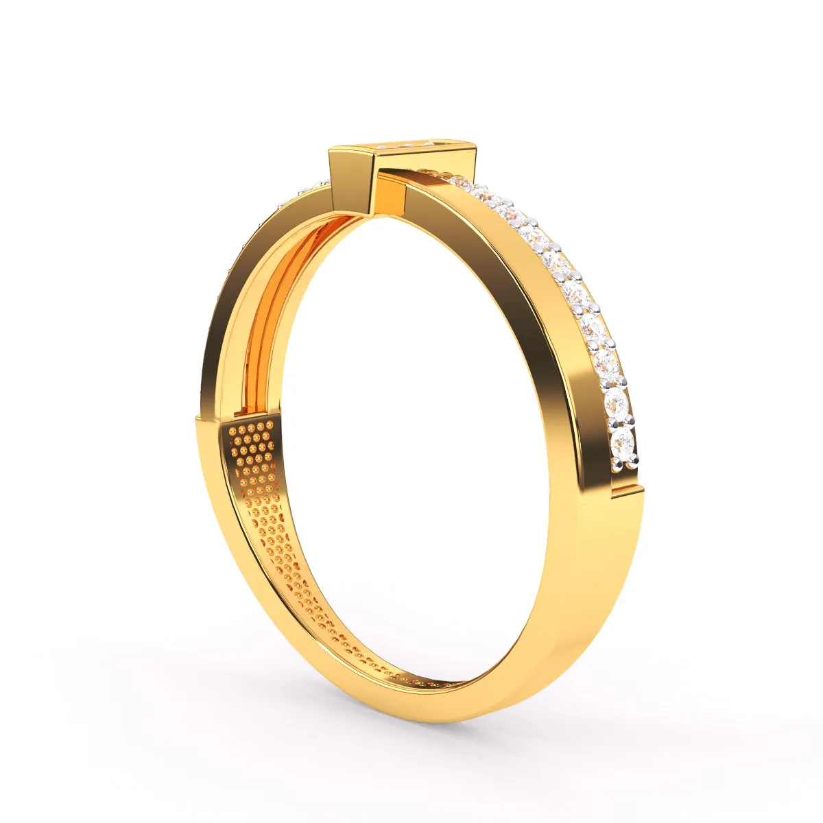 Timeless Round Lab Grown Bar Style Wedding Band