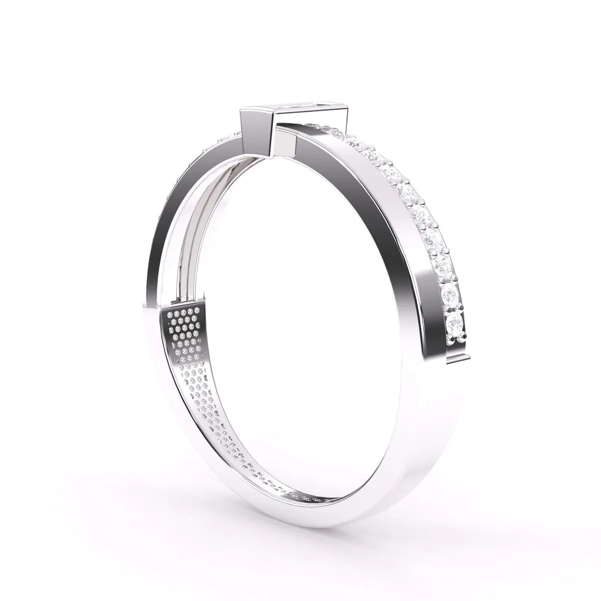 Timeless Round Lab Grown Bar Style Wedding Band