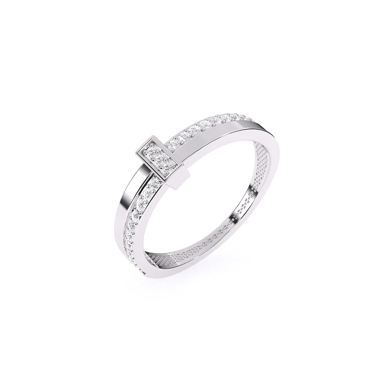 Timeless Round Lab Grown Bar Style Wedding Band