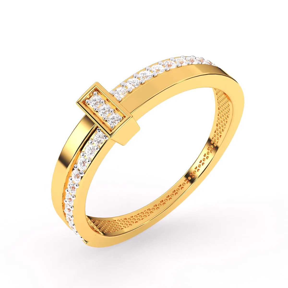 Timeless Round Lab Grown Bar Style Wedding Band