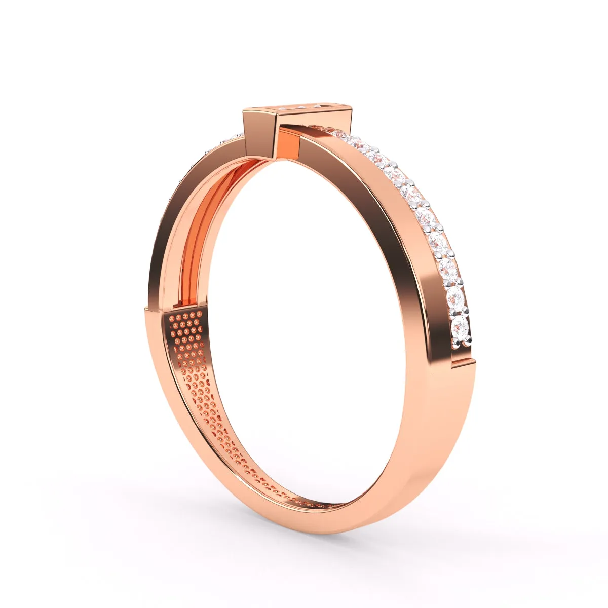 Timeless Round Lab Grown Bar Style Wedding Band