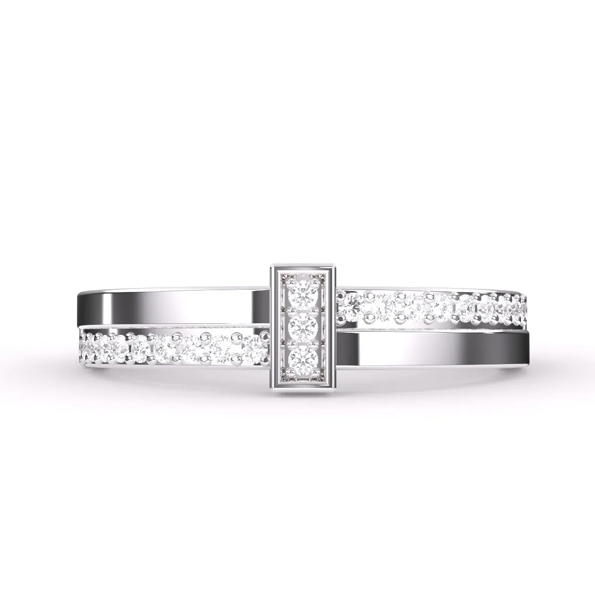 Timeless Round Lab Grown Bar Style Wedding Band