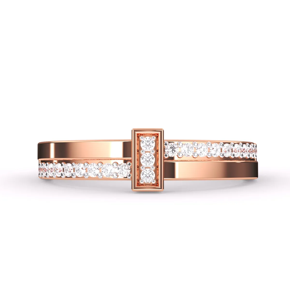 Timeless Round Lab Grown Bar Style Wedding Band