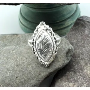 Traditional  Long ship Design sterling silver ring for women