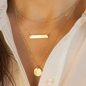 Trendy Women's Solid Color Multi-Layered Necklace