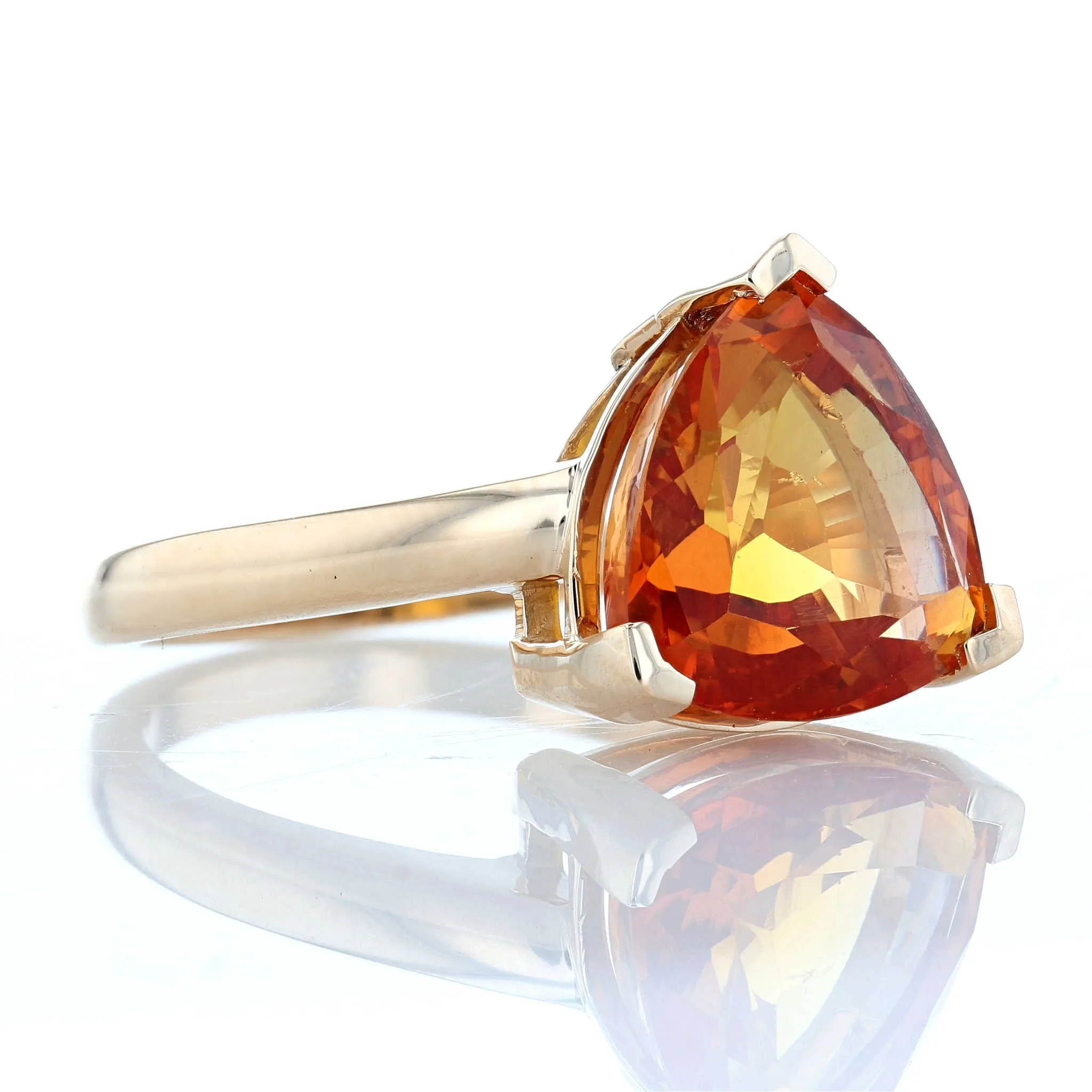 Trillion Cut Citrine Solitaire Ring