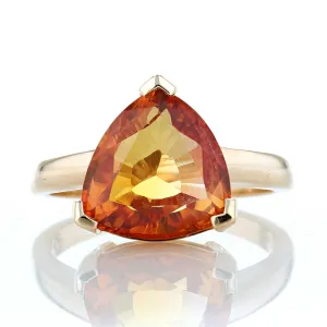 Trillion Cut Citrine Solitaire Ring