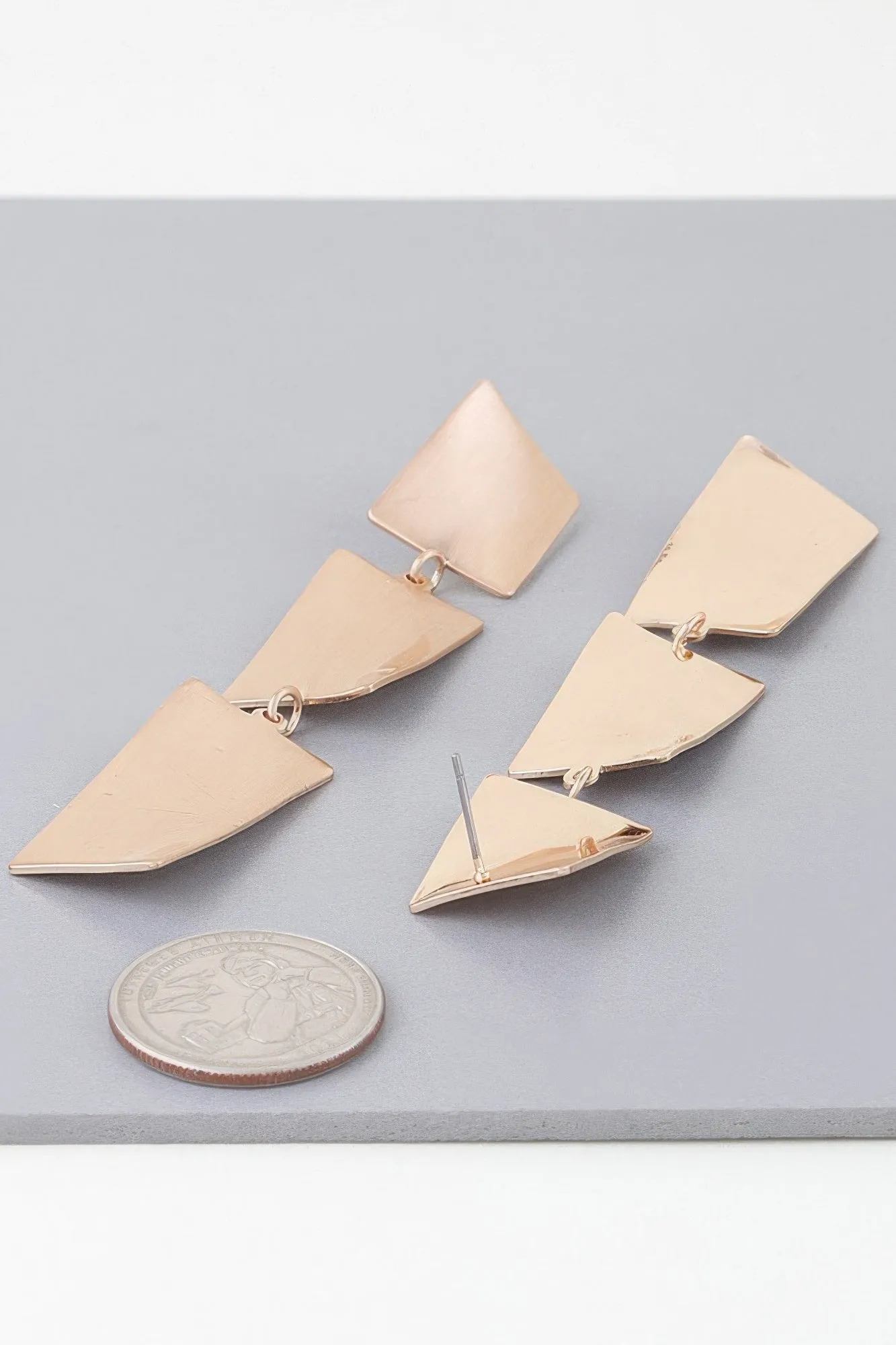 Triple Geometric Drop Earrings
