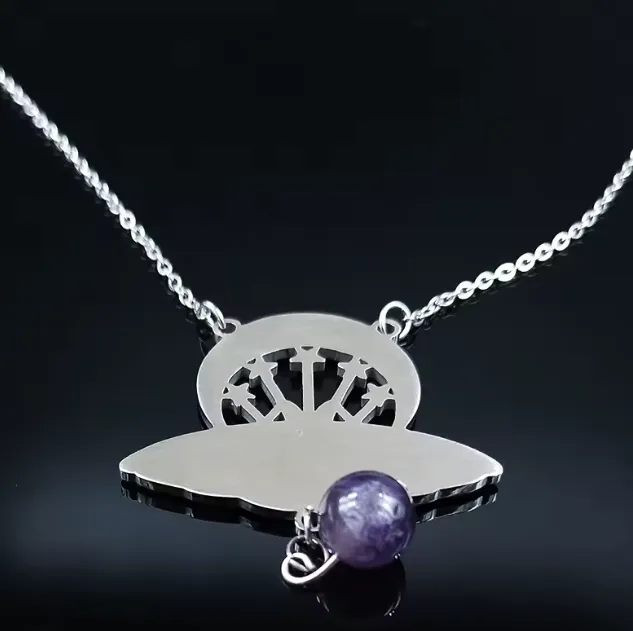 Triple Moon Moth Amethyst Necklaces