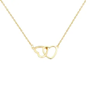 Two Heart Shaped Necklaces Female Exquisite Geometric Shape Choker Birthday Gift for Ladies