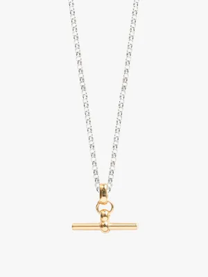 Two Tone T-Bar on Belcher Chain