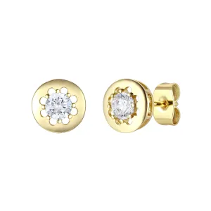 Vilette Moissanite Solitaire Modern Bezel Stud Earrings