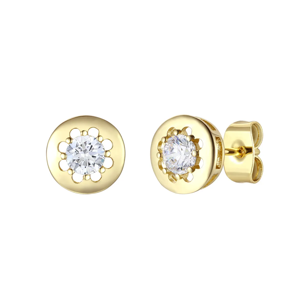 Vilette Moissanite Solitaire Modern Bezel Stud Earrings