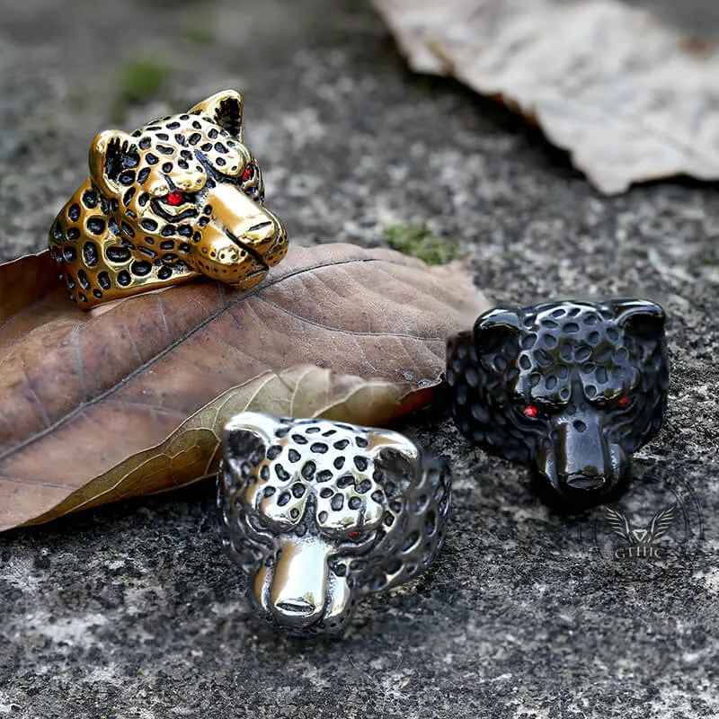 Vintage Leopard Head Stainless Steel Ring
